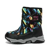 Zapatos de Algodón para Niños de Edad Media y Mayores Botas de Nieve con Forro de Terciopelo Cálido Engrosado de Caña Alta para Niños Camuflaje Transfronterizo Antideslizantes Botas de Algodón para Niños