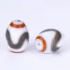 Ágata Natural Tres Ojos Dzi Cuentas Sueltas Genuinas Estilo Tíbet Rojo y Blanco Cuentas Barril DIY Colgante Pulsera Accesorios Cuentas
