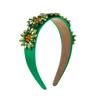 Faixa de cabelo com strass design de moda europeu e americano argola de flor de sol diamante girassol lado largo acessórios de cabelo barrocos atacado