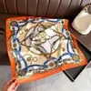 Nuevo Estilo Lujo Ligero Avanzado 70cm Cuadrado Pequeño Versátil Profesional Bufanda de Seda para Mujer Bufanda de Seda Artificial Chal Protector Solar
