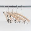 Cabides de Madeira Maciça Não Pintados, Cabides Específicos para Lojas de Roupas de Madeira, Cabides de Madeira Natural Femininos, Cabides para Calças Atacado, Antiderrapantes