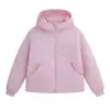Jaqueta puffer de algodão estilo L*U para mulheres, casaco de algodão P com capuz à prova de vento para outono e inverno, jaqueta curta de algodão quente casual slim fit