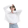 Roupa de Proteção Solar de Seda Gelada de Verão para Mulheres, Jaqueta Fina, Proteção UV UPF50+, Proteção de Pescoço com Capuz, Mangas Longas