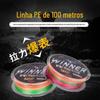 Linha de pesca trançada de 8 fios, forte, com manchas, linha principal/secundária, linha trançada PE, linha secundária, pesca marítima, colorida, 10 m/cor, 4 fios, 100 m