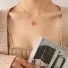 Collar con Colgante de Personaje Estilo Chino Diseño de Nicho Tipo Sentido del Diseño Marea Nacional Estilo Nacional Acero de Titanio Chapado en Oro Joyería que No se Desvanece
