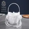 Cesta Blanca Estilo Europeo Boda Flores Niña de las Flores Boda Amor Romántico Simboliza Belleza Cesta de Flores Hecha a Mano