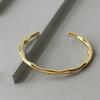 SZ008 Pulsera Abierta de Bambú Retro Versátil Europea y Americana Pulsera de Bambú Chapada en Acero de Titanio Color Oro de 18 Quilates Pulsera para Mujer