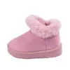Botas de Neve Quentes para Crianças Outono e Inverno, Botas de Couro Camurça Algodão da Moda e Casuais para Meninas, Botas Curtas Versáteis Estilo College para Crianças