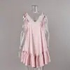 Camisón de satén para otoño e invierno con escote en V, ribete de encaje, tirantes ajustables, dobladillo con volantes, ropa de casa, estilo europeo y americano 2026