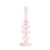 Venta al por mayor, candelabro creativo de vidrio de colores retro, candelabro de lujo para decoración de mesita de noche, vela, accesorios para cenas