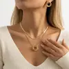 Pendientes de aro con forma de corazón de diamantes de imitación creativos, superventas transfronterizos europeos y americanos, conjunto de joyería elegante y favorecedor