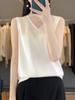 Chaleco 2025 Transfronterizo para Mujer Ropa Exterior Top Holgado Verano Nuevo Traje de Tirantes de Seda Helada con Camiseta sin Mangas