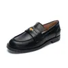 Mocasines Pequeños Dorados Estilo Retro Británico para Mujer, Mocasines Brillantes de Punta Redonda con Tacón Grueso, Planos Versátiles Estilo Universitario