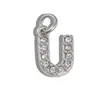 [Procesamiento Personalizado] Colgante de Acero Inoxidable con Incrustaciones de Diamantes de 26 Letras Estilo Europeo y Americano Transfronterizo para Collar y Pendientes DIY Accesorios Hechos a Mano