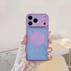 Se convierte instantáneamente en Funda de Teléfono Magnética Color Block con Patrón Lichi para iPhone 18 Pro Max Compatible con 15 Apple 16 Funda de Cobertura Total Protección contra Caídas
