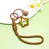Llavero Acrílico de Estrella de Cinco Puntas con Cordón Color Caramelo Encanto para Estuche de Auriculares Decoración Fresca para Empaque de Bolsas de Pareja