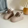 Sapatos de Bebê Sapatos de Algodão de Inverno Meninas Botas de Algodão Forradas com Lã Crianças Sapatos para Bebês e Crianças Pequenas Sola Macia Antiderrapante Quente Botas de Cano Curto para Meninos
