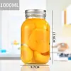 Frasco de Masón Grande de 32 oz Botella de Vino Espumoso Marinado Frasco de Miel Botella de Salsa Sellada Frasco de Masón para Bebidas y Jugos de Frutas Punto
