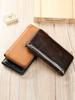 Cartera Marute Bolso de Mano Largo de Cuero Genuino para Hombre Cartera de Sensación de Alta Gama Clutch Cartera de Cuero Vacuno Clutch con Cremallera