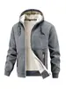 E-commerce TransfronteiriçoAmazon Transfronteiriço Outono/Inverno 2025 Jaqueta Cardigan de Lã de Cordeiro Masculina Casual Quente à Prova de Vento