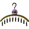 Colgador de ropa multi-clip de muñeca de calabaza morada, tendedero antideslizante para ropa interior y calcetines, perchero multifuncional de almacenamiento para el hogar