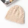 Gorro de Punto de Lana Pura Otoño e Invierno para Mujer Cálido Nuevo Resistente al Viento al Aire Libre Grueso Moda Gorro de Lana Otoño e Invierno Jacquard