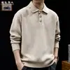 Camisa polo de punto "waffle" para hombre, otoño e invierno, estilo relajado, holgada, talla grande