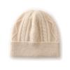 Gorro de cachemira 100% puro, nuevo, de otoño e invierno de 2024, con flores de diamante, de tres hilos, grueso, cálido y con protección para las orejas, gorro de punto combinable.