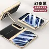 Aplicable a Funda para Teléfono Plegable Xiaomi 18Fold con Soporte para Lente Textura de Cuero Galvanizado Cobertura Completa del Eje Medio Protección contra Caídas
