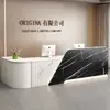 Mostrador de recepción de empresa de estilo chino nuevo, mostrador de recepción, caja registradora, mostrador de vestíbulo, escritorio de oficina pequeño, moderno y sencillo para tienda