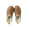 Botas de nieve para mujer, diseño de una sola pieza de cuero y piel, pantuflas de invierno para exteriores, nuevo estilo 2026, suela gruesa, cálidas y con forro de felpa