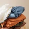 Lençol de baixo com elástico liso 100% algodão fio 50 cetim algodão de fibra longa, capa de cama lisa de cor sólida pura de algodão para crianças e estudantes