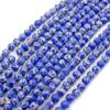 Cuentas Redondas Línea Negra Turquesa Agrietada Blanco Turquesa Pulsera Accesorios de Joyería DIY Cuentas Malaquita Semiterminadas Sueltas
