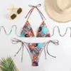 Novo Biquíni Dividido Europeu e Americano Transfronteiriço Peça Dupla Sexy e Fashionável Roupa de Banho para Férias na Praia Transfronteiriço