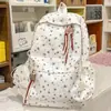 Mochila Estilo Coreano Ins Girly Estrela Bolinhas Versátil Suave Estudante Grande Capacidade Bolsa Escolar Leve Mochila de Viagem