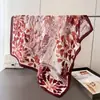 Pañuelo Cuadrado Grande Artístico Fresco Estilo Coreano Imitación Seda, Chal Estampado Retro, Bufanda para el Cuello, Bufanda para Mujer con Patrón de Espiga, Pañuelo para la Cabeza