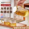 Jarra de Agua para el Hogar de Gran Capacidad Resistente a Altas Temperaturas, Tetera, Taza de Agua Fría, Juego de Jarras de Agua Fría de Vidrio de Borosilicato Alto