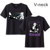 Camiseta de manga corta con cuello en V para mujer con estampado periférico de animación de batalla de hechizos de Jujutsu Kaisen transfronterizo