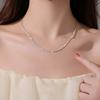 Plata Brillante Lujo Ligero Nicho 2023 Nueva Cadena de Clavícula de Verano para Mujer Cadena Simple Lisa Estilo Dulce y Cool