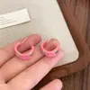 Coreia do Sul novo óleo de dopamina gota amor C-shaped brincos moda doce irregular esmalte geométrico brincos versátil