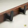 Nuevo Gancho para Abrigos de Madera de Nogal Negro Estilo Chino sin Taladro para Armario, Gancho para Llaves de Entrada, Gancho de Madera Maciza para Abrigos y Sombreros