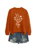 Amazon Wish Exportação Transfronteiriça Moda Elegante Feminina Solta Oma Bouquet Gola Redonda Manga Longa Camiseta Base Moletom