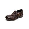 Zapatos de Cuero con Borlas de Piel de Caballo Lavada de Suela Gruesa para Mujer, Mocasines Rojos Estilo Universitario
