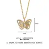Luxo Leve Vintage Retrô Nicho Alto Padrão Deslumbrante Pingente de Borboleta Totalmente Cravejado Ouro Areia Colar de Borboleta para o Dia a Dia