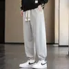Pantalones de hombre con tobillo atado, pants deportivos, primavera y otoño, estilo coreano, holgados, grises, pantalones deportivos para hombre, nuevos pantalones casuales de punto estilo americano