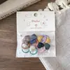 Laço de Cabelo de Tecido Xadrez Outono Cedo para Crianças Anel de Polegar Fofo de Estrela e Coração para Meninas Acessórios de Cabelo com Fecho de Pressão Totalmente Coberto para Bebês