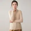Venta al por mayor de fábrica Suéter Base de Punto de Cachemir de Nuevo Estilo con Cremallera y Cuello Medio Alto a Rayas para Mujer Abrigo Suéter Ajustado para Mujer