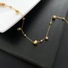 Acero de titanio que no se decolora, hipoalergénico, retención de color en acero de titanio, cuentas de transferencia, cuentas, guisantes dorados simples, cadena para el pie, tobillera, pulsera