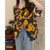 Top Camisa Floral Retro Estilo Havaiano para Verão Feminino, Blusa de Alta Qualidade, Chique e Bonita, Camisa Soltinha de Manga Curta Estilo Francês
