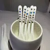Pote de Temperos Colher Sal Colher de Cerâmica para Mexer Café Processamento Marca Personalizada Logo Cerâmica de Sobremesa Colher Pequena